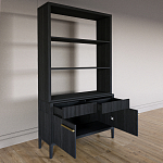 Стеллаж Primo с ящиками Черный дуб  варинант исполнения - 7 | Loft Concept в Грозном