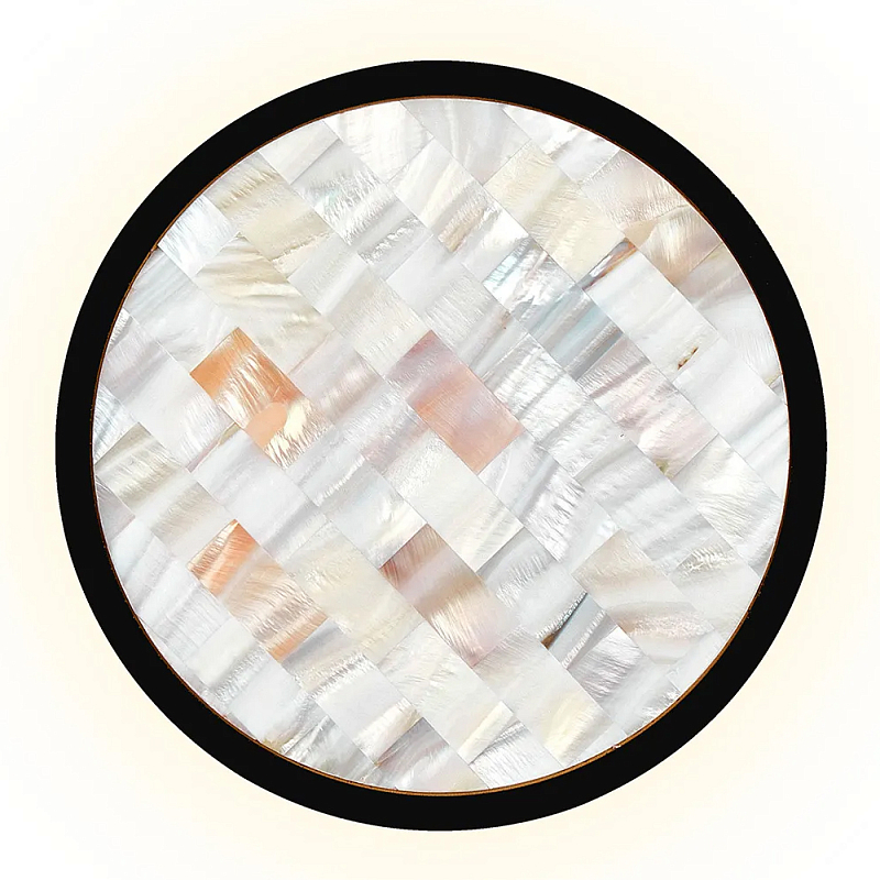 Бра в форме диска с перламутровыми прямоугольниками из морской ракушки Touch of Marine Charm Золотой Черный в Грозном | Loft Concept 