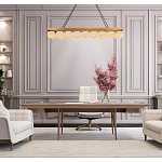 Люстра линейная прямоугольная с сферическими плафонами Phased Spheres варинант исполнения - 4 | Loft Concept в Грозном