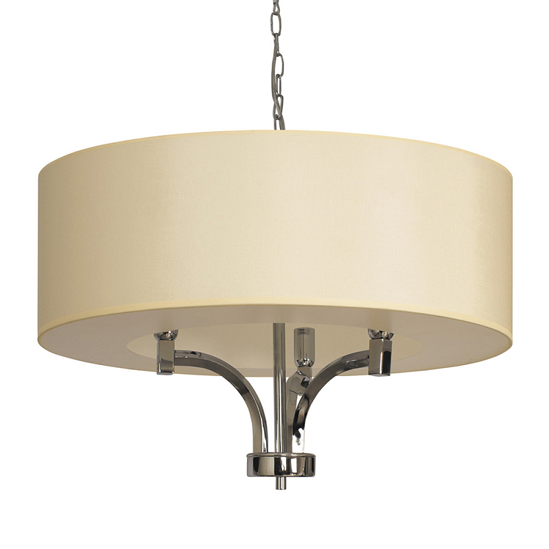 Люстра подвесная с цилиндрическим абажуром кремового цвета Natural Concepts Бежевый Хром в Грозном | Loft Concept 