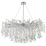 Линейная люстра с хрустальными подвесками на металлических ветках Fairytree Light Silver Linear Chandelier 18 варинант исполнения - 2 | Loft Concept в Грозном