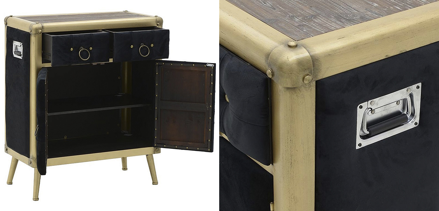 Комод с текстильной обивкой Jokum Chest of Drawers Черный Комод с текстильной обивкой Jokum Chest of Drawers Черный - Loft-Concept в Грозном
