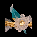 Люстра круглая на золотом каркасе с птичками и цветочным декором Miscellaneous herbs варинант исполнения - 7 | Loft Concept в Грозном