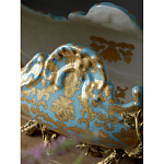 Чаша голубого цвета с оранментом и и бронзовыми фигурами леопардов Eden Garden варинант исполнения - 8 | Loft Concept в Грозном