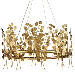 Люстра круглая золотая с декором в виде веток эвкалипта Eucalyptus Branches варинант исполнения - 1 | Loft Concept в Грозном