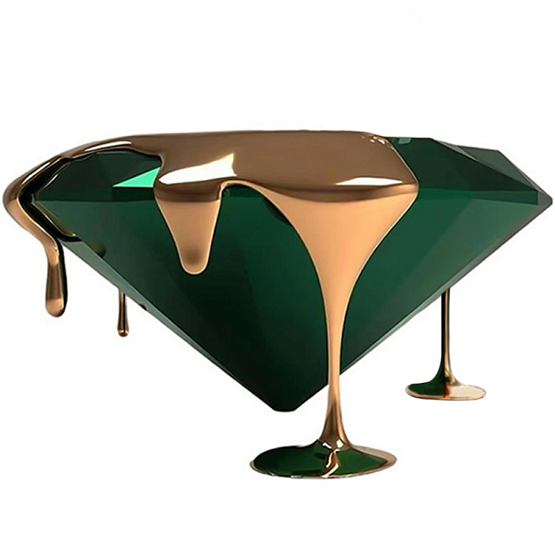 Кофейный стол Green Diamond Coffee Table Зеленый Изумрудный Медь Кофейный стол Green Diamond Coffee Table Зеленый Изумрудный Медь в Грозном | Loft Concept