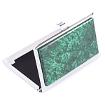 Визитница карманная металлическая с накладкой из натурального камня Малахит Stone Business Card Holders  варинант исполнения - 2 | Loft Concept в Грозном