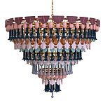 Люстра круглая с декором из разноцветных элементов в виде листьев Changing Seasons варинант исполнения - 4 | Loft Concept в Грозном