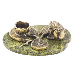 Подсвечник из бронзы и натурального камня змеевик Stone Candlestick варинант исполнения - 1 | Loft Concept в Грозном