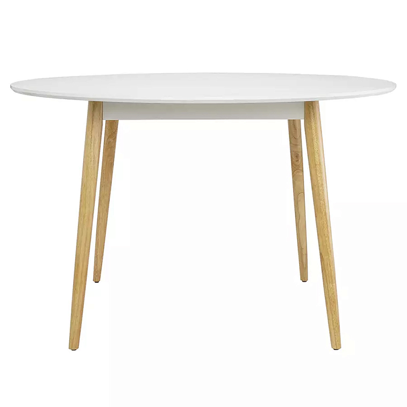 Круглый обеденный стол на 4-х ножках Round Dining Table Mateo Черный Белый Круглый обеденный стол на 4-х ножках Round Dining Table Mateo Черный Белый в Грозном | Loft Concept