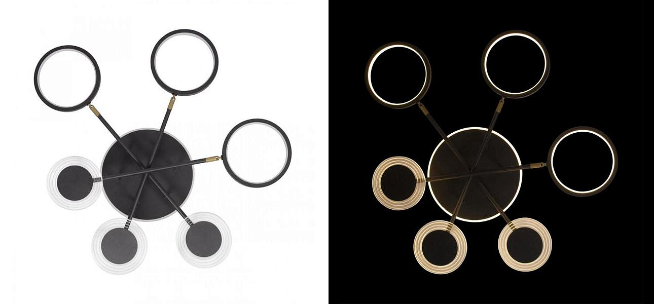Люстра светодиодная BENDIK LIGHTING Black 6 плафонов Люстра светодиодная BENDIK LIGHTING Black 6 плафонов - Loft-Concept в Грозном