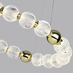 Люстра подвесная кольцевая с прозрачными рифлеными шарообразными плафонами Crystal Globule варинант исполнения - 4 | Loft Concept в Грозном