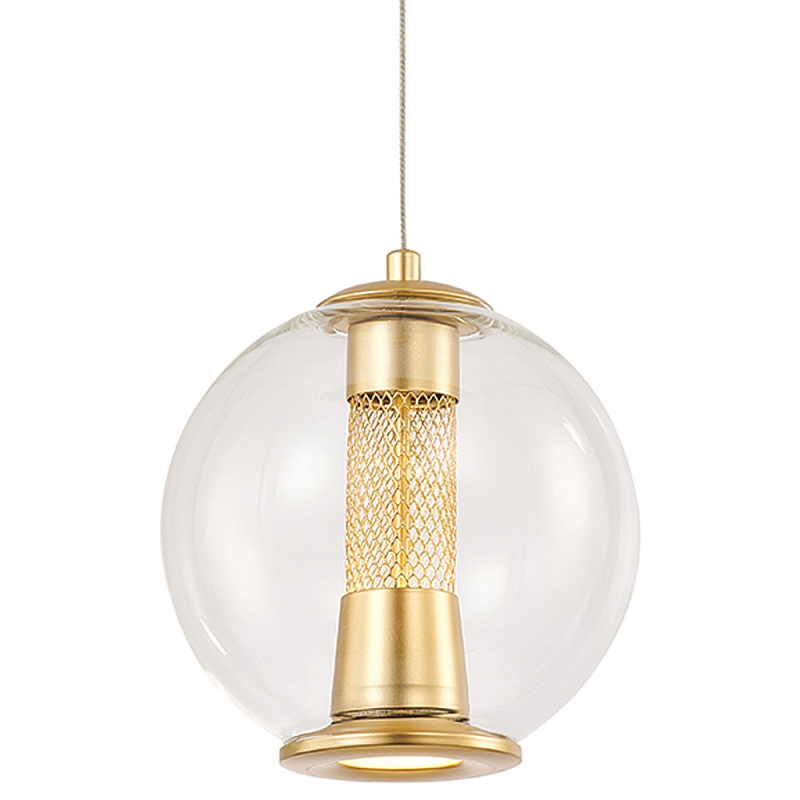 Подвесной светильник с плафоном в форме шара Inner Gleam Orb gold Прозрачное Стекло Золотой Подвесной светильник с плафоном в форме шара Inner Gleam Orb gold Прозрачное Стекло Золотой в Грозном | Loft Concept