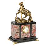Часы настольные из натурального камня с декором в виде коня Horse Stone Clock варинант исполнения - 4 | Loft Concept в Грозном