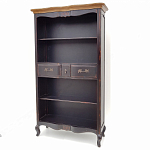 Стеллаж книжный из массива березы черного цвета с состаренным эффектом Vintage варинант исполнения - 2 | Loft Concept в Грозном