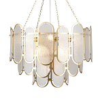 Люстра с многослойным эффектом из овальных элементов из непрозрачного стекла Conformation варинант исполнения - 1 | Loft Concept в Грозном