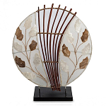 Настольная лампа из перламутра и дерева на подставке Indonesian Petal варинант исполнения - 1 | Loft Concept в Грозном