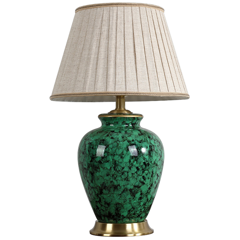Настольная лампа с абажуром Beige Green Malachite Lampshade Зеленый Золотой Серый Настольная лампа с абажуром Beige Green Malachite Lampshade Зеленый Золотой Серый в Грозном | Loft Concept