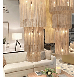 Люстра круглая трехъярусная из бахромы Milk Gradient Braided Fringe варинант исполнения - 4 | Loft Concept в Грозном