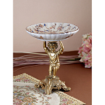 Чаша с цветочным орнаментом на ножке в виде бронзового ангела Eden Garden варинант исполнения - 5 | Loft Concept в Грозном