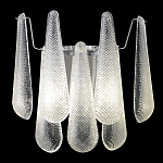 Бра с подвесками из рифленного стекла в форме капель на основании цвета хром Textured Glass варинант исполнения - 1 | Loft Concept в Грозном