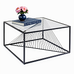 Журнальный стол черный с столешницей из прозрачного закаленного стекла Dynamics варинант исполнения - 2 | Loft Concept в Грозном