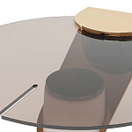 Дизайнерский журнальный стол с круглой столешницей из бронзированного стекла Honor Side Table варинант исполнения - 1 | Loft Concept в Грозном