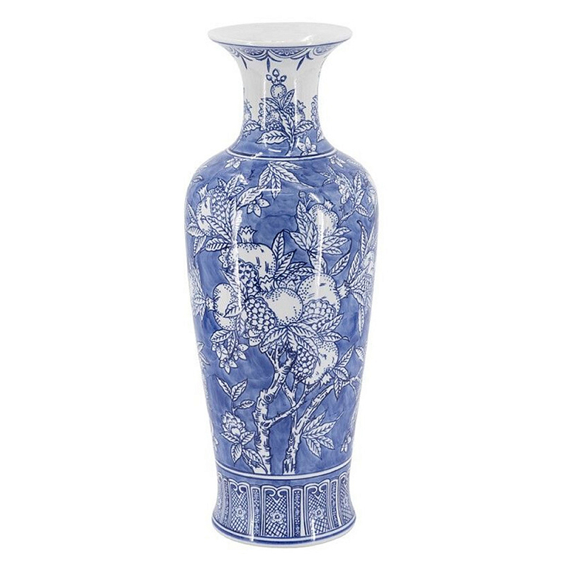 Ваза в китайском стиле Гранатовое дерево Blooming Pomegranate Голубой Белый в Грозном | Loft Concept 