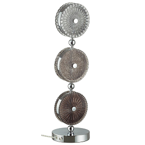 Настольная лампа с рельефным стеклом Glass Peonies 