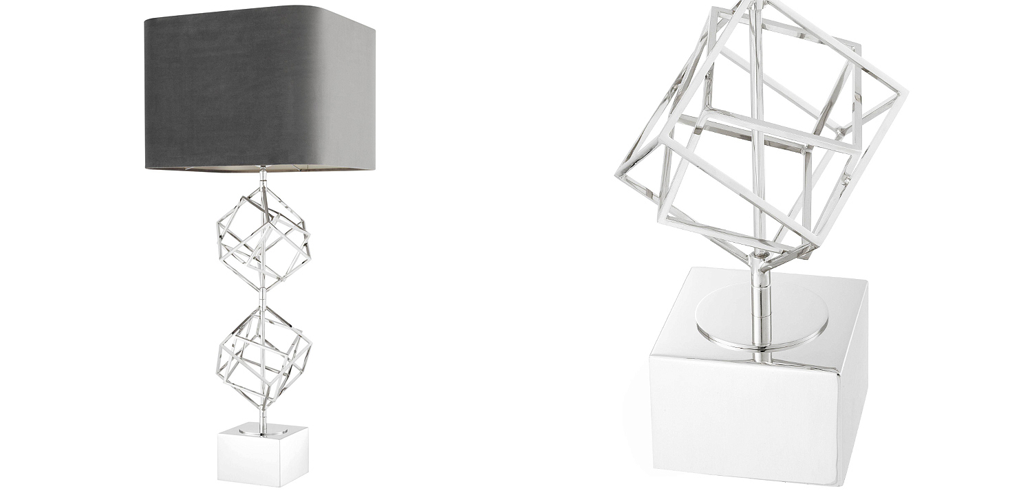Настольная лампа Eichholtz Table Lamp Matrix Nickel Настольная лампа Eichholtz Table Lamp Matrix Nickel - Loft-Concept в Грозном