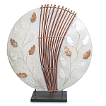 Настольная лампа из перламутра и дерева на подставке Indonesian Petal варинант исполнения - 2 | Loft Concept в Грозном
