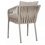 Стул серо-бежевый с декоративным плетением на спинке и подлокотниках Chair Weave варинант исполнения - 5 | Loft Concept в Грозном