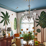 Обои с вышивкой ручной работы Mughal Trees Original colourway on linen варинант исполнения - 6 | Loft Concept в Грозном