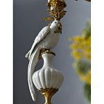 Подсвечник белый Попугай из фарфора с бронзовыми элементами Eden Garden варинант исполнения - 6 | Loft Concept в Грозном