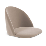 Барный стул со спинкой и металлической подставкой на 4-х деревянных ножках Бежевый Велюр Vendramin Chair варинант исполнения - 2 | Loft Concept в Грозном