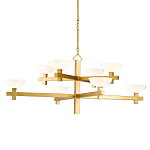 Люстра золотая с 8-ю молочными плафонами в виде чаши Tiers of Clear Lines варинант исполнения - 1 | Loft Concept в Грозном