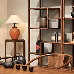 Стеллаж деревянный с полками для хранения Moon Walnut Furniture варинант исполнения - 4 | Loft Concept в Грозном