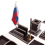 Настольный письменный набор из природного камня обсидиана с декором в виде Коня Team leader варинант исполнения - 5 | Loft Concept в Грозном