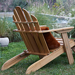 Уличное кресло из массива акации Adirondack Wooden Chair Natural варинант исполнения - 7 | Loft Concept в Грозном