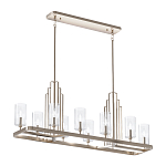 Люстра прямоугольная цвета латунь с прозрачными рифлеными цилиндрическими плафонами Kichler варинант исполнения - 11 | Loft Concept в Грозном