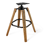 Барный стул со спинкой и мягкой обивкой с ромбами на 4-х деревянных ножках Бежевый Велюр Ava Charm варинант исполнения - 5 | Loft Concept в Грозном