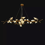 Люстра в виде золотой ветки с цветами и птичками Marvelous Garden варинант исполнения - 9 | Loft Concept в Грозном
