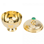 Сахарница металлическая с гравировкой и натуральным камнем Малахит в подарочной коробке Metal Stone Sugar Bowls варинант исполнения - 2 | Loft Concept в Грозном