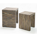 Комплект приставных столиков Stripes Set of tables Beige варинант исполнения - 4 | Loft Concept в Грозном
