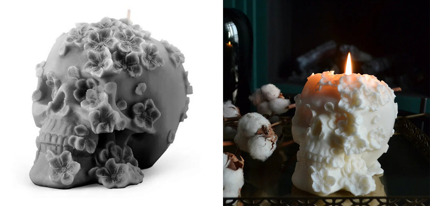 Свеча Gray Flowers Skull Свеча Gray Flowers Skull - Loft-Concept в Грозном