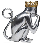 Статуэтка обезьяна в короне серебряная Golden Monkey варинант исполнения - 2 | Loft Concept в Грозном