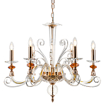 Люстра с 6-ю лампочками и изогнутыми прозрачными элементами из стекла Twisted Glass Candles Chandelier варинант исполнения - 1 | Loft Concept в Грозном