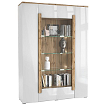 Шкаф-витрина с белым глянцевым фасадом 4-х дверная Grace of Furniture варинант исполнения - 1 | Loft Concept в Грозном