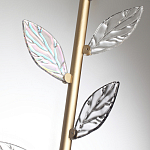 Бра с золотистой вертикальной трубкой и декоративными прозрачными листьями из стекла Sylva  варинант исполнения - 6 | Loft Concept в Грозном