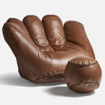 Дизайнерский кожаный пуф в виде бейсбольного мяча Poltronova Joe Ball Pouf варинант исполнения - 2 | Loft Concept в Грозном